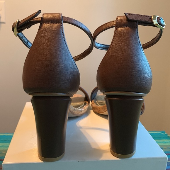 NEW Brazilian chunky heels in teal and chocolate. Size 6 - Picture 6 of 12